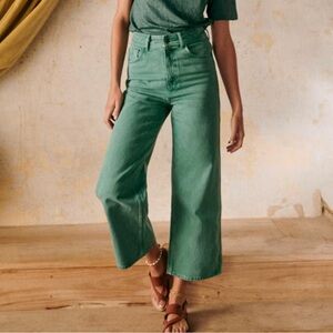 Sézane- Le Crop Green Wide Leg Crop Size FR38 / US 4
